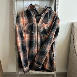 Orange and black hooded jacket